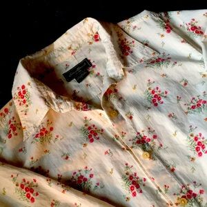 Eddie Bauer Collared Button Down 3/4 sleeves , floral dress or casual shirt